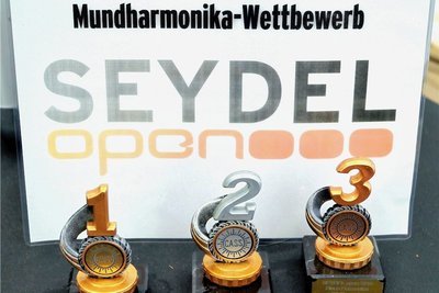 Auch in diesem Jahr gehört der Blues-Wettbewerb "Seydel open" wieder zum Festivalprogramm. Die Siegerpokale sind immer originell. 