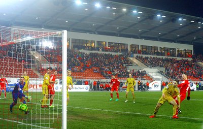 Nils Miatke gelang sein erstes Punktspieltor überhaupt für Zwickau in seiner zweiten Saison beim FSV.