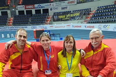 Schon vor zwei Jahren war die Leichtathletikfamilie Herrmann bei der Masters-EM in Torun dabei. Bianka (Z. v. l.) verzichtete diesmal auf die Reise.