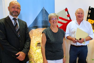 Ilona Groß war 41 Jahre Bürgermeisterin von Posseck und Triebel - im Foto 2020 mit ihren damaligen Amtskollegen Berthold Valentin (Bösenbrunn, links) und Christoph Stölzel (Eichigt).