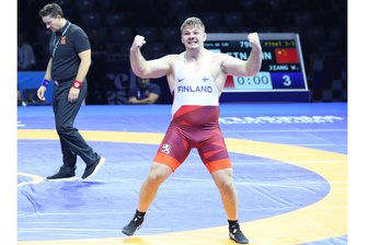 2. Ringer-Bundesliga: Markneukirchen/Gelenau peilt Platz im Mittelfeld der Tabelle an - Germane Elias Kousmanen gewann bei der WM in Zagreb die Bronzemedaille im Schwergewicht.