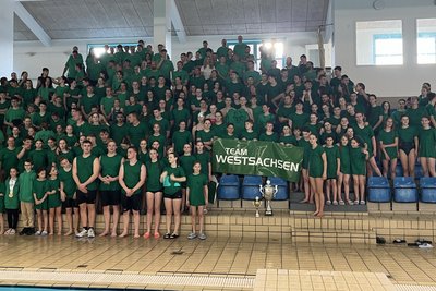 Starke Truppe: Das Schwimmteam Westsachsen gewann zum 6. Mal die Gesamtwertung in Esbjerg.