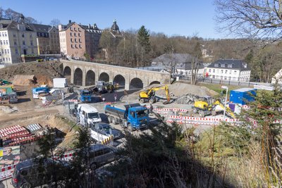 Der Knotenpunkt auf dem Annaberger Innenstadtring bleibt eine Dauerbaustelle.