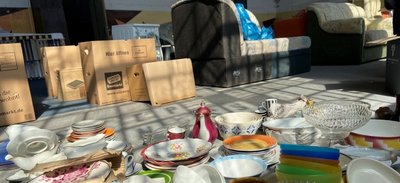 In der früheren Ringerhalle werden die Sachspenden zwischengelagert. Benötigt werden aktuell vor allem Haushaltsgroßgeräte. 