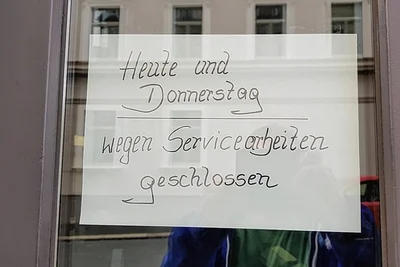 Aushang in der Oelsnitzer Filiale in der vergangenen Woche.