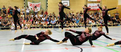 Die Dancing Sox vom SV Turbine Frankenberg mit ihrer Kür zu "Die Tribute von Panem", Deutsche Meisterschaften DTB-Dance in Frankenberg.