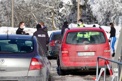 Kontrollen am Grenzübergang Reitzenhain