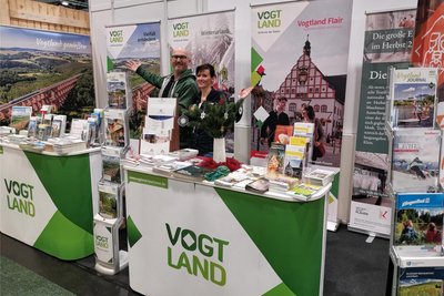 Kathleen Dentler und Dirk Heinze präsentierten in Bremen gemeinsam die Region.