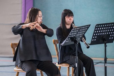 Ensemblemitglieder von Opus 45: Das Bläserquintett setzte den musikalischen Rahmen.