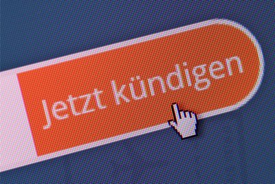 Ein Kündigungsbutton auf einer Internetseite.