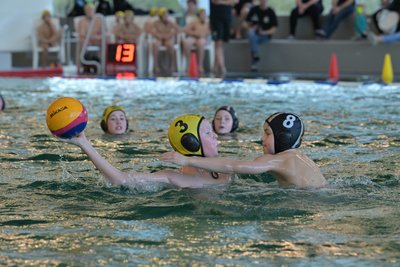 Für die Zwickauer Nachwuchswasserballer - im Foto am Ball Tobias Sauer - wurde es am Ende bei der Ostdeutschen Meisterschaft der U12 Platz 5.