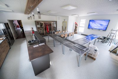 Der neue Schulungsraum im Feuerwehrgerätehaus dient auch als Küche.