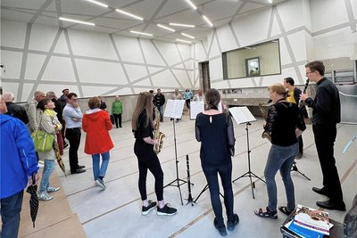 Blick in den neuen Probensaal der Jugendkunstschule in Frankenberg. 