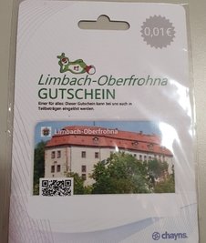 So sieht der Stadtgutschein aus, den es in der Buchhandlung und der Stadtinformation gibt. 