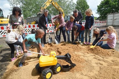 An der Straße am Heim in Altendorf gibt es den ersten Spatenstich für die neue Kita.