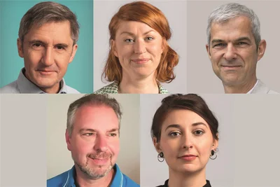 Kandidieren, aber nur mit geringen Chancen (von oben links): Frank Richter (SPD), Antonia Mertsching (Linke), Volkmar Zschocke (Grüne), Jens Oberhoffner (AfD) und Anna Gorskih (Linke).