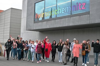An den Fotospaziergängen, hier in der TU Chemnitz, nehmen bis zu 40 Leute teil.