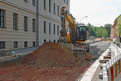 Die Tiefbauarbeiten in der Straße Zum Sternplatz waren ursprünglich nicht geplant. Foto: Thomas Michel