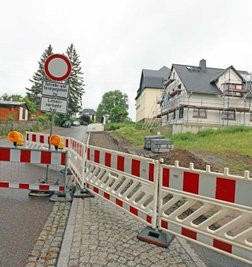 Die Frankenberger Straße in Börnichen ist gesperrt. 