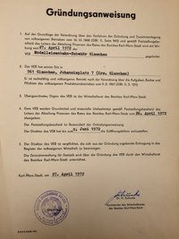 Die Gründungsanweisung.