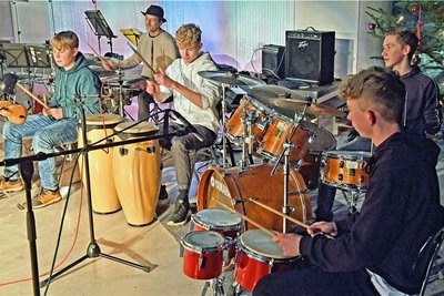 Die Jungs des Cubany Groove Ensembles in Aktion.