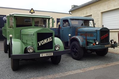 Die beiden Vomag-Laster sind Teil einer einzigartigen Sammlung, der Lkw rechts fuhr bis 1989.
