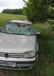 Dieser Wagen steht am Waldrand in Lichtenstein ...