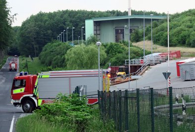Feuerwehreinsatz an der Restabfallbehandlungsanlage Chemnitz