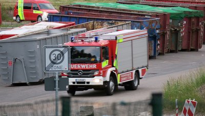 Feuerwehreinsatz an der Restabfallbehandlungsanlage Chemnitz