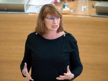 Petra Köpping (SPD) spricht im Sächsischen Landtag.