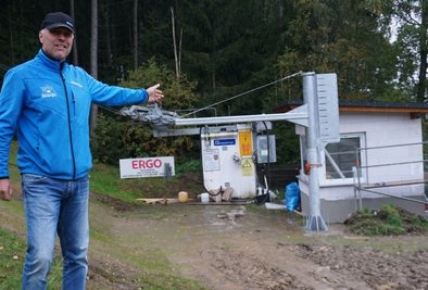 Norbert Dick an der neuen Talstation des Kegelberg-Lifts. 