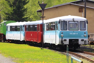 Auch solche Zuggarnituren mit Triebwagen kommen bei der Erzgebirgischen Aussichtsbahn zum Einsatz.