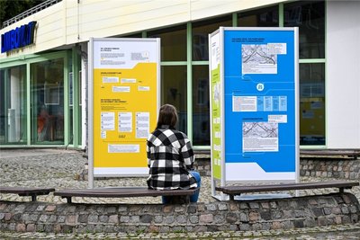 Noch bis zum 13. August ist die Ausstellung zum Chemnitzer Modell vor dem „Limbomar“ zu sehen. Danach zieht sie weiter ins Chemnitz Center.