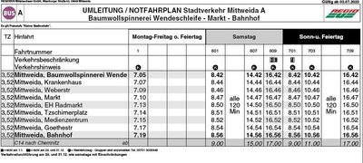 Ab Montag gilt in Mittweida ein Notfallfahrplan.