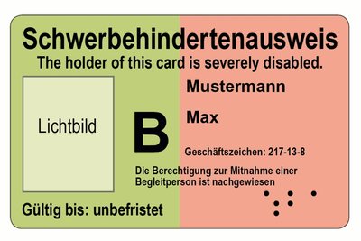Muster des Schwerbehindertenausweises.