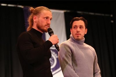 Marvin Stefaniak (links)und Marcel Bär im Fußball-Talk.