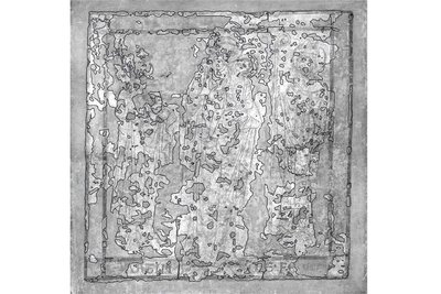 Eine Kartierung des Bildes ergab, dass nur 55 Prozent original waren (weiße Flächen). 45 Prozent waren unkenntlich oder bei Restaurierungen verändert worden.