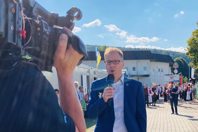 Mario Unger-Reißmann vom Bergmannsblasorchester Aue-Bad Schlema führt am Wochenende wie gewohnt durchs Mammutprogramm auf zwei Bühnen.