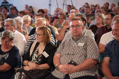 Der Oelsnitzer OB Mario Horn in Triebel - 2024 als Gast beim Ministerpräsidenten-Besuch.