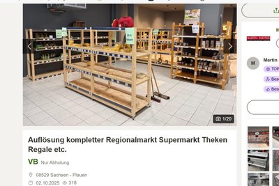 Die Einrichtung des Regionalmarktes in Oederan wird im Internet angeboten.