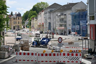 Der Planitzer Markt ist noch bis zum 31. Juli voll gesperrt.