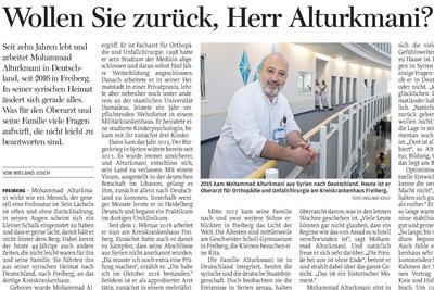 Mit diesem Artikel der „Freien Presse“ erregte Mohammad Alturkmani im Januar bundesweit großes Aufsehen.