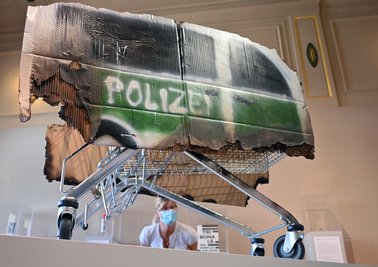 Dieser Einkaufswagen ist eines der Austellungsstücke