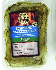 Note "ausreichend": Das Grill Meister Schweine-Nackensteak von Lidl war sensorisch sehr in Ordnung. Doch die Tiere standen in engen Ställen, bekamen Antibiotika und Genfutter.
