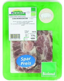 Note "gut": Die Packlhof-Schweinenackensteaks (Bioland) überzeugten die Tester: Keine Keime, keine Antibiotikarückstände, kein Genfutter und ein auskunftsfreudiger Hersteller.