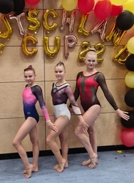 Merit Badstübner, Melina Hamann und Marie Drechsel (von links) turnten für Sachsen. 