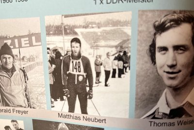 In der Chronik des SSV 1863 Sayda ist auch ein Bild des Langläufers Matthias Neubert (Mitte) zu finden.