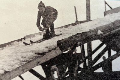 So hat es Matthias Neubert noch gelernt: Die Skisprungtechnik der sechziger Jahre begann in der Hocke.