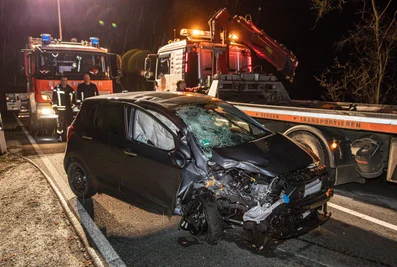Am Samstagabend ist eine Hyundai-Fahrerin von der Fahrbahn der Hofer Landstraße B 173 abgekommen.