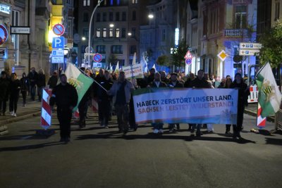 Demonstranten in Aue.